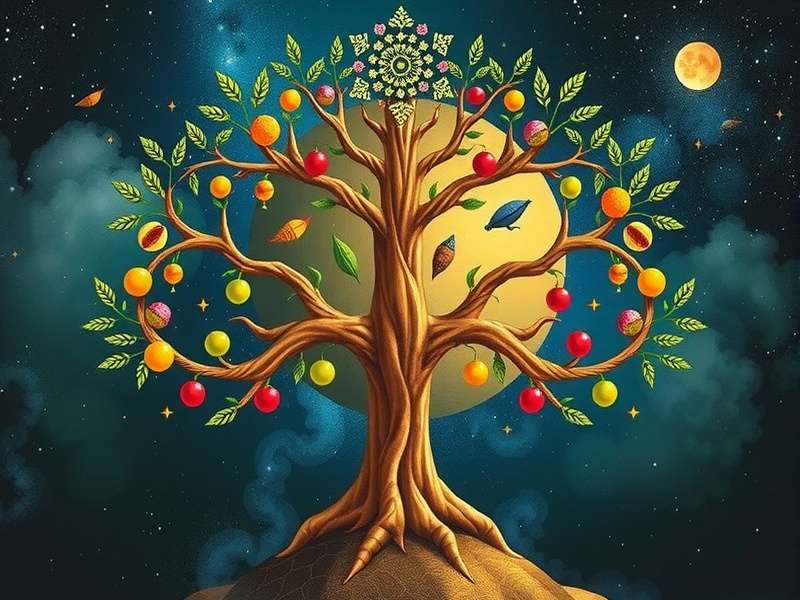 Illustration of the World Tree of Spices from Coriander Tales Mystic Realms lore