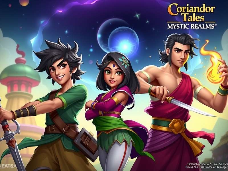 Official artwork of Arjun, Meera and Ravi - the main playable characters in Coriander Tales Mystic Realms